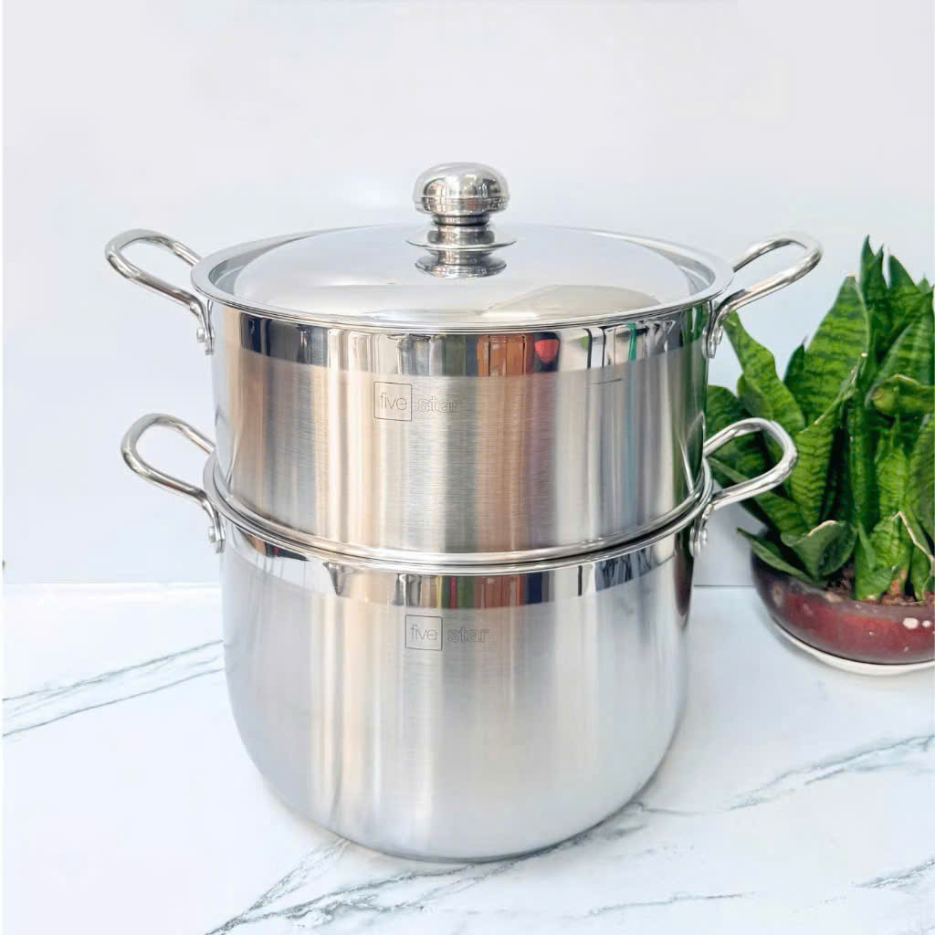 Nồi Hấp Inox 2 Tầng Cách Thuỷ COOKING 28cm